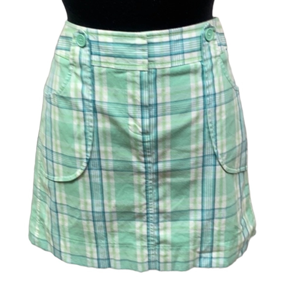 Ann Taylor Plaid Cotton Skirt